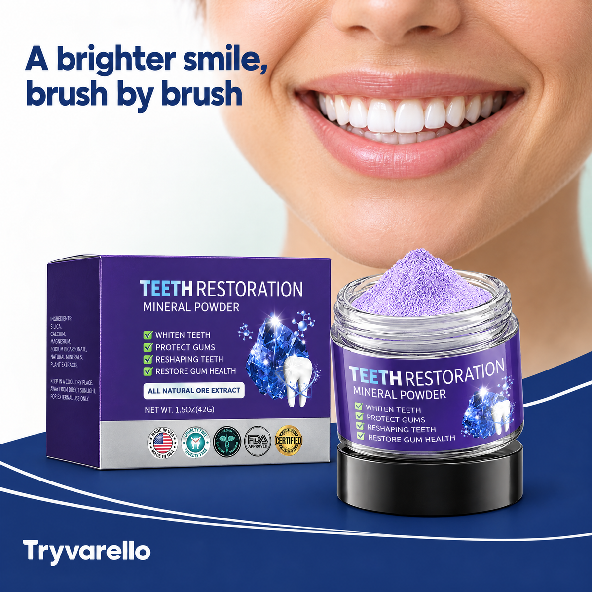 Purple teeth whitening powder