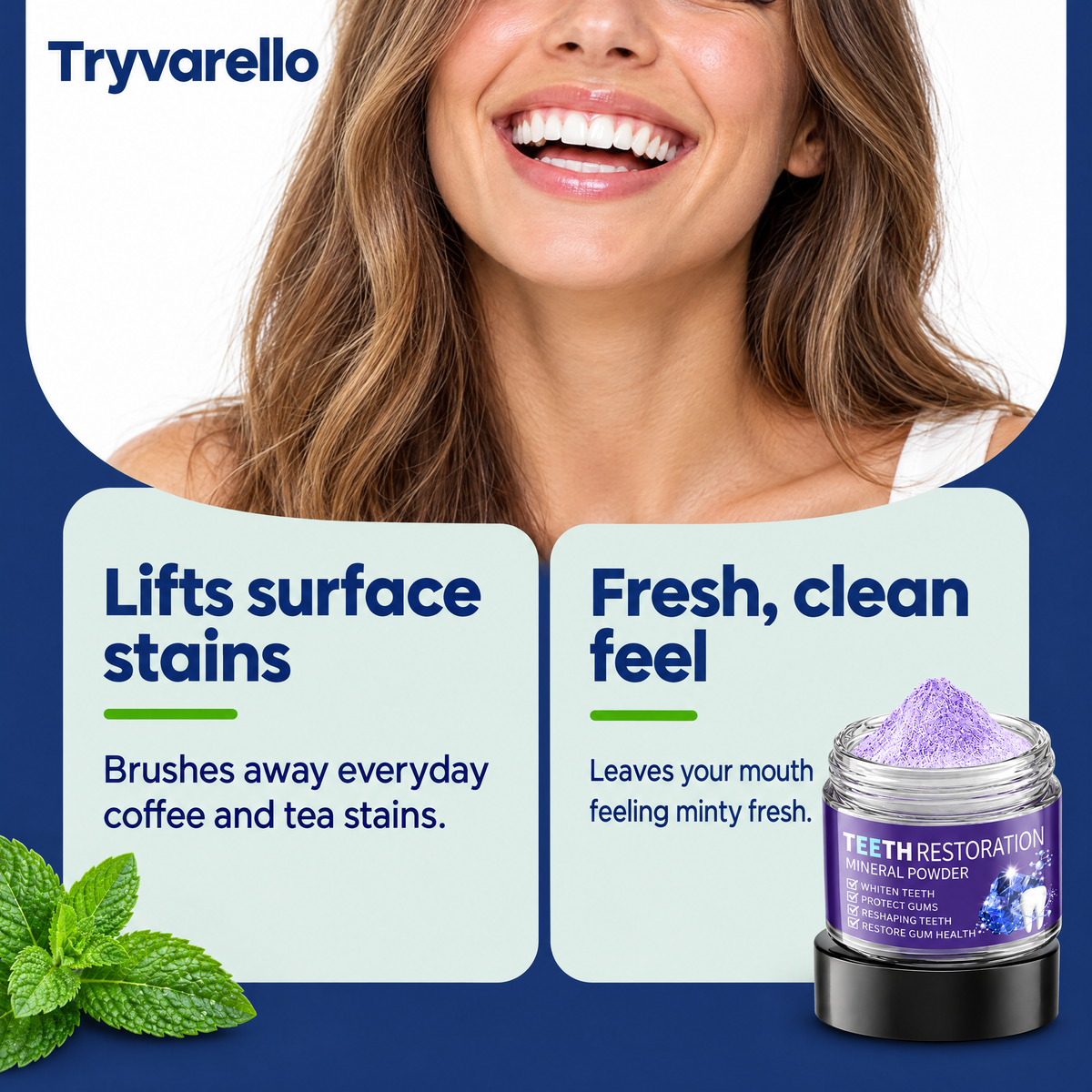 Purple teeth whitening powder